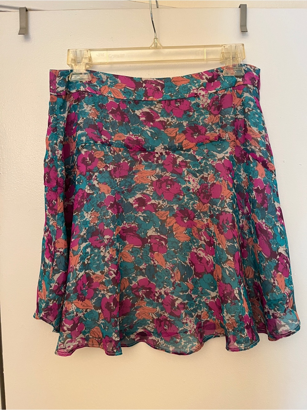 BCBGeneration women’s Teal and Pink Floral Skirt